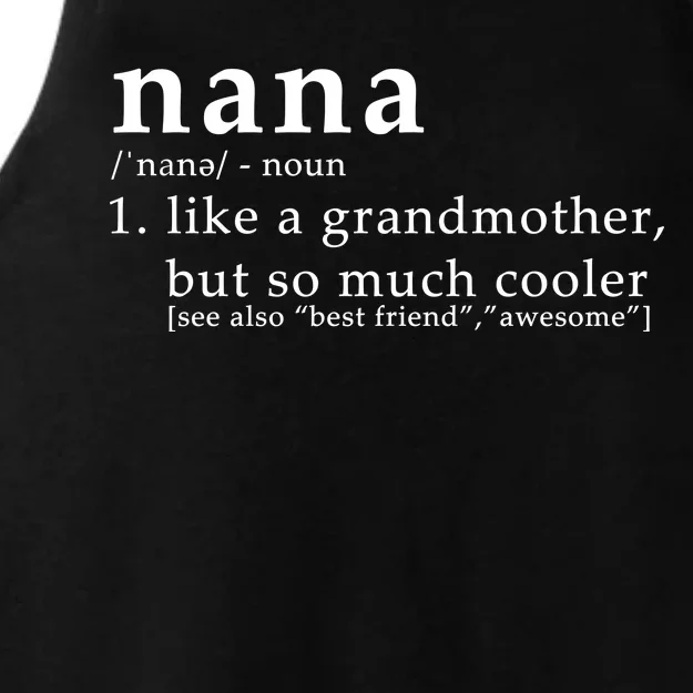 Nana Definition Like A Grandmother Ladies Tri-Blend Wicking Tank