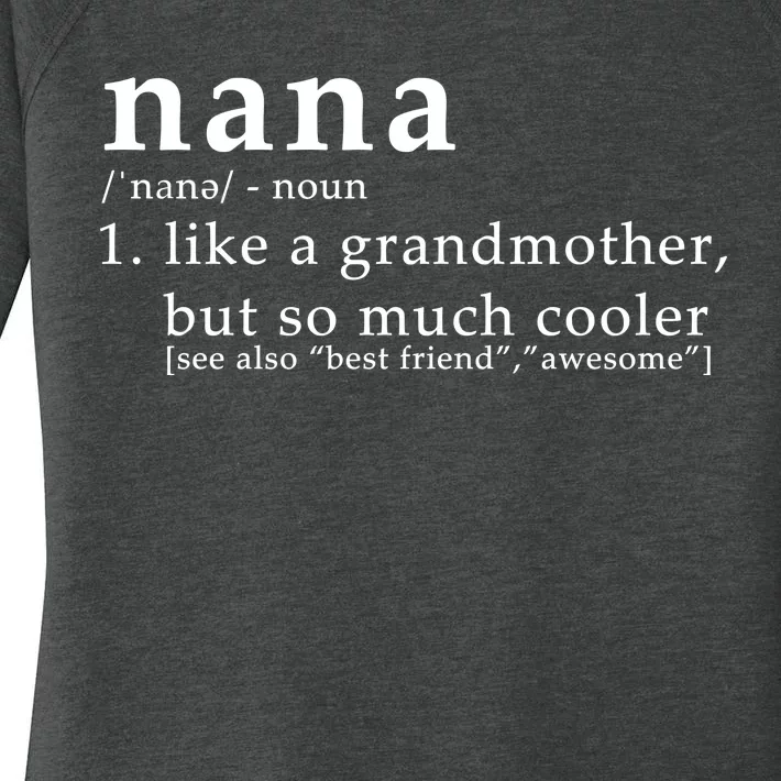 Nana Definition Like A Grandmother Women's Perfect Tri Tunic Long Sleeve Shirt