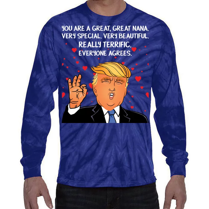 Nana Donald Trump Tie-Dye Long Sleeve Shirt