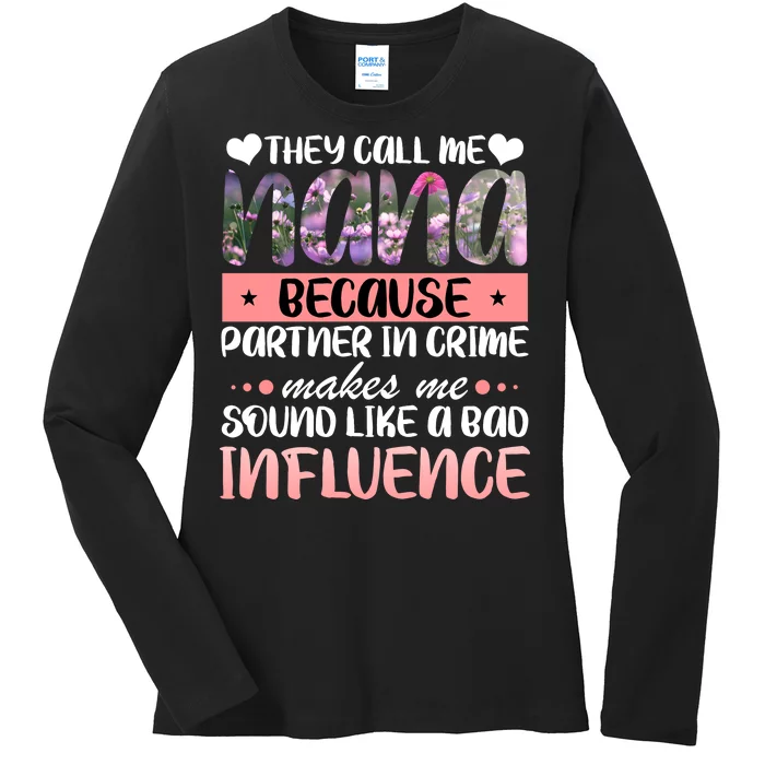 Nana Partner In Crime Ladies Long Sleeve Shirt