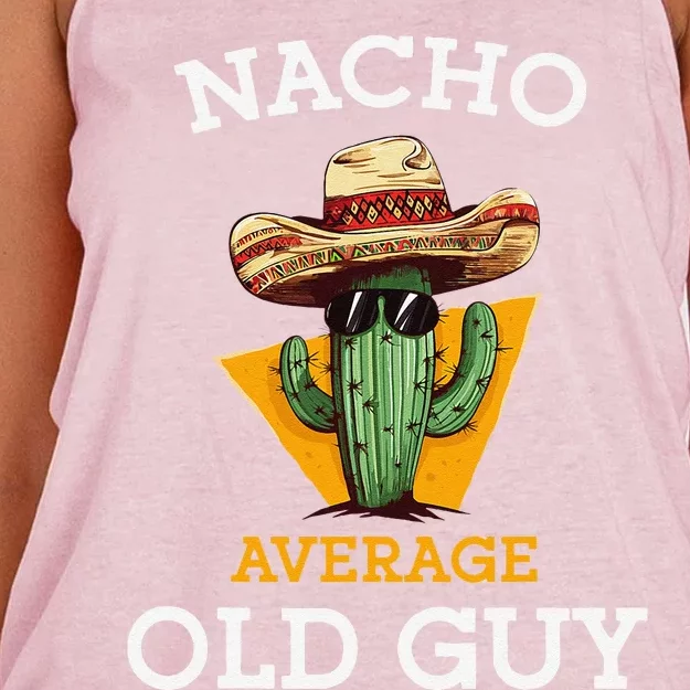 Nacho Average Old Guy Funny Mexican Senior Citizen Joke Women's Knotted Racerback Tank