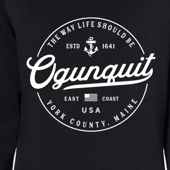 Nautical Anchor Ogunquit Maine Travel Vacation Gift Womens California Wash Sweatshirt