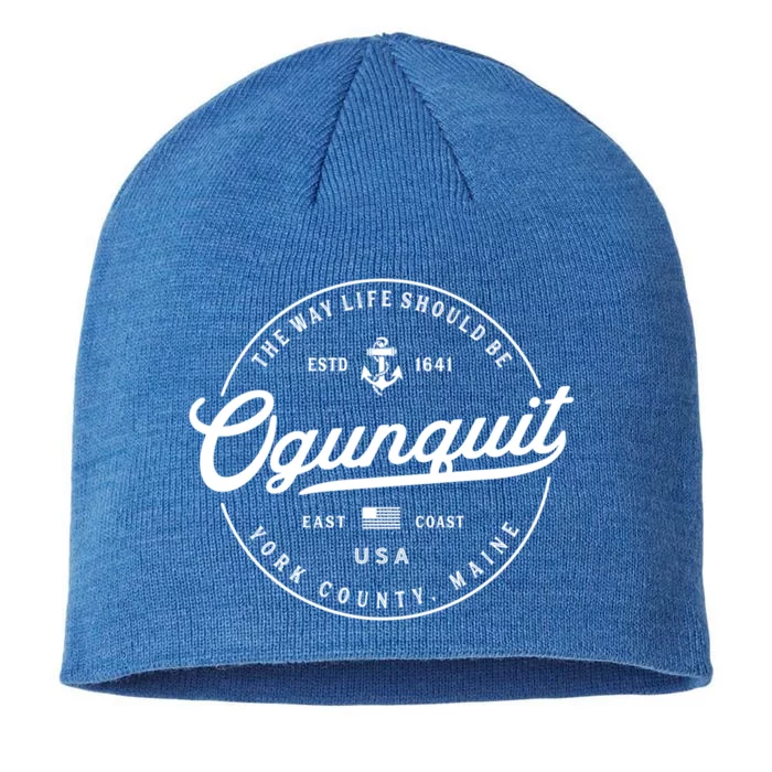 Nautical Anchor Ogunquit Maine Travel Vacation Gift 8 1/2in Sustainable Knit Beanie