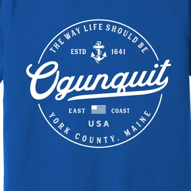 Nautical Anchor Ogunquit Maine Travel Vacation Gift Premium T-Shirt