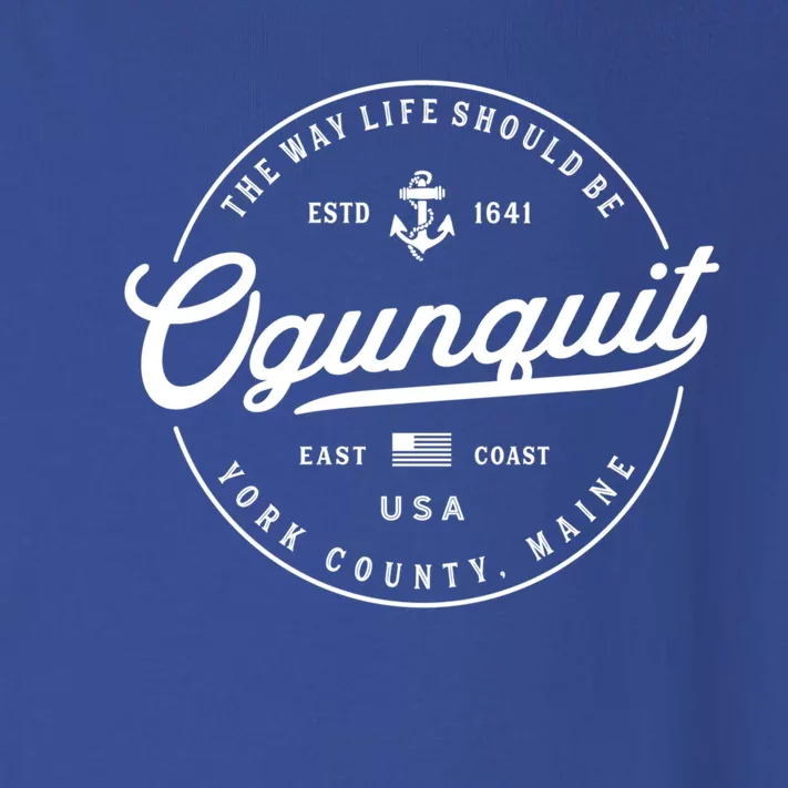 Nautical Anchor Ogunquit Maine Travel Vacation Gift Toddler Long Sleeve Shirt