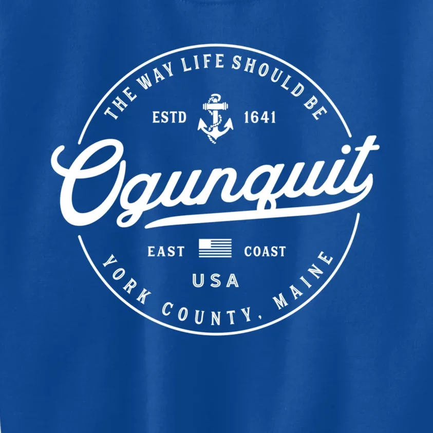 Nautical Anchor Ogunquit Maine Travel Vacation Gift Kids Sweatshirt