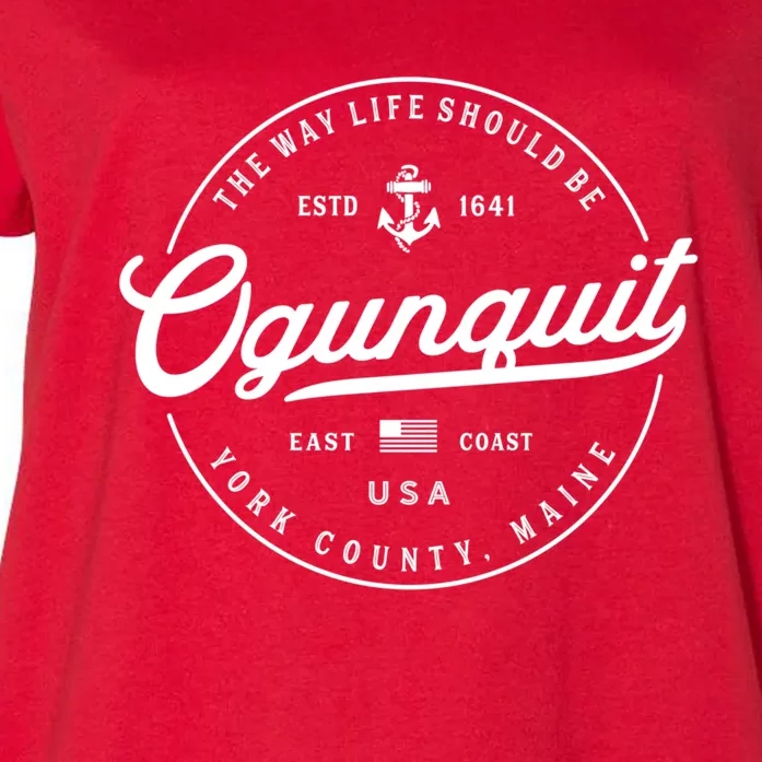 Nautical Anchor Ogunquit Maine Travel Vacation Gift Women's Plus Size  T-Shirt