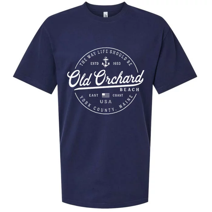 Nautical Anchor Old Orchard Beach Maine Travel Vacation Sueded Cloud Jersey T-Shirt