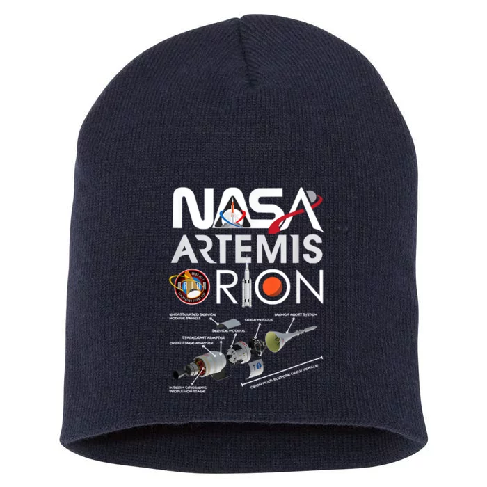 Nasa Artemis Orion Space Launch System SLS Schematics Short Acrylic Beanie