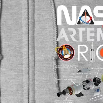 Nasa Artemis Orion Space Launch System SLS Schematics Full Zip Hoodie