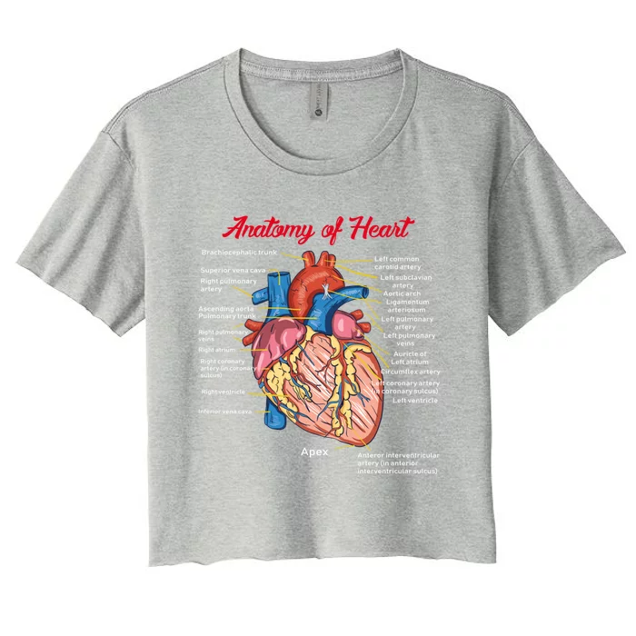 Nurse Anatomy Of Heart Art Cute Gift Women's Crop Top Tee