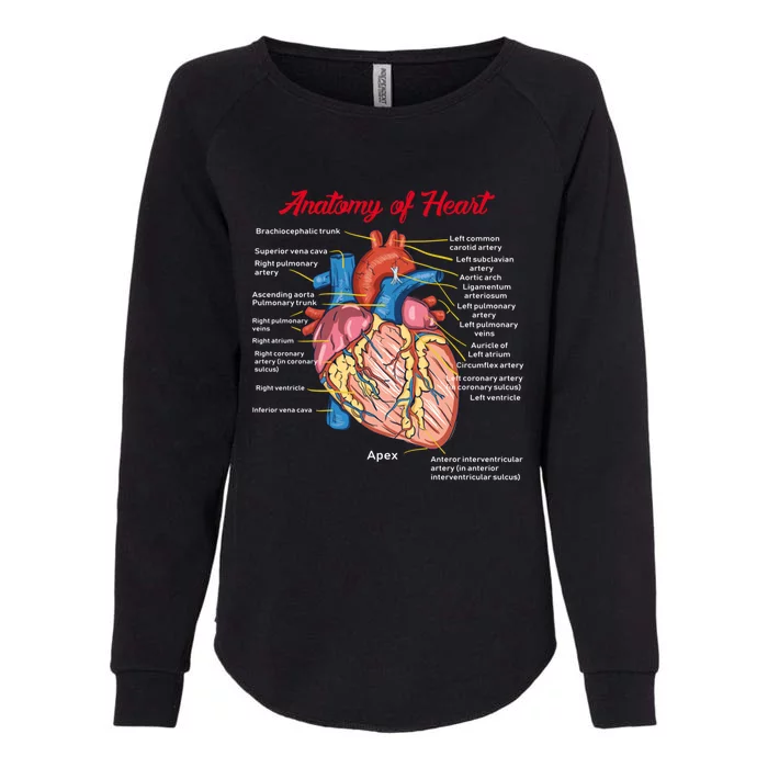 Nurse Anatomy Of Heart Art Gift Womens California Wash Sweatshirt