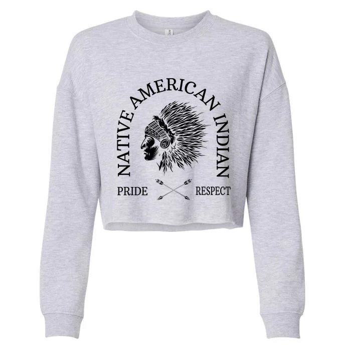 Native American Pride Respect Arrows Meaningful Gift Cropped Pullover Crew