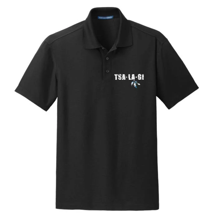 Native American Pride Cherokee Keetoowah Nation Tsi Tsalagi Dry Zone Grid Performance Polo