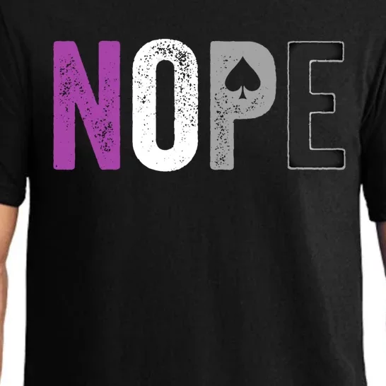 Nope Asexual Pride Meaningful Gift Asexuality Ace Flag Ally Gift Pajama Set