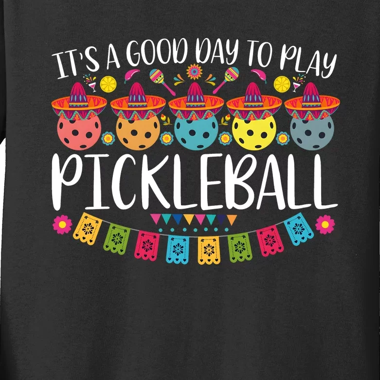 Nacho Average Pickleball Player Kids Long Sleeve Shirt