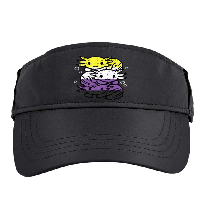 Nonbinary Axolotl Pile Non Binary Enby Lgbtq Adult Drive Performance Visor