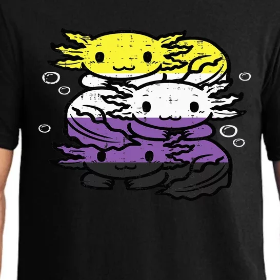 Nonbinary Axolotl Pile Non Binary Enby Lgbtq Pajama Set