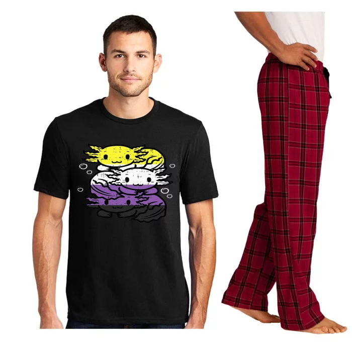 Nonbinary Axolotl Pile Non Binary Enby Lgbtq Pajama Set