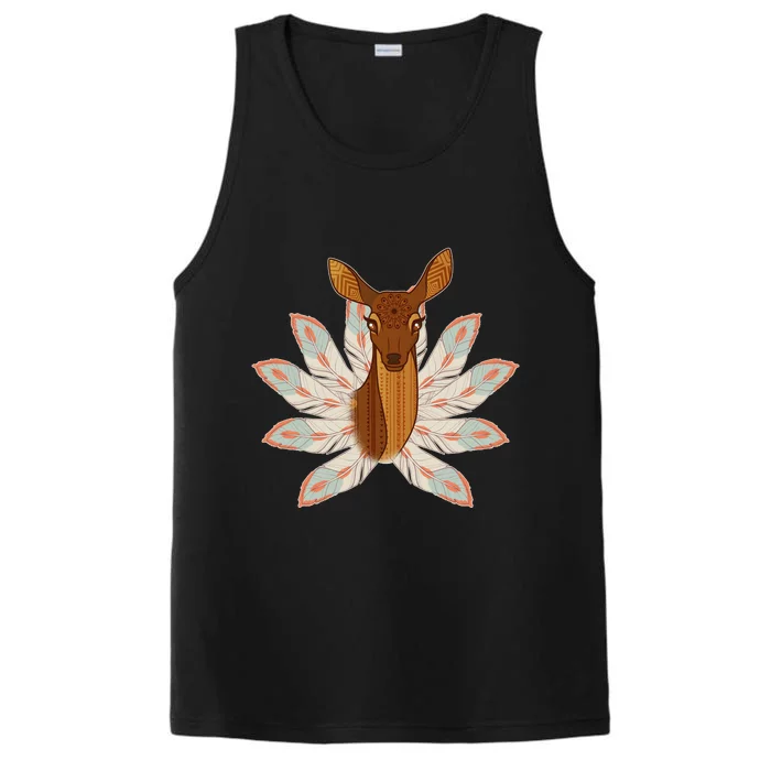 Native American Pattern Totem Deer Performance Tank