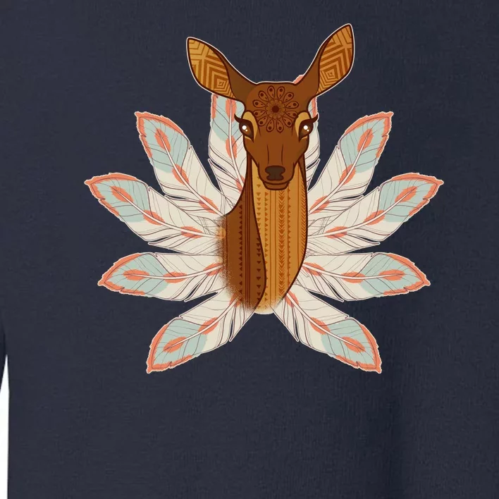 Native American Pattern Totem Deer Toddler Sweatshirt