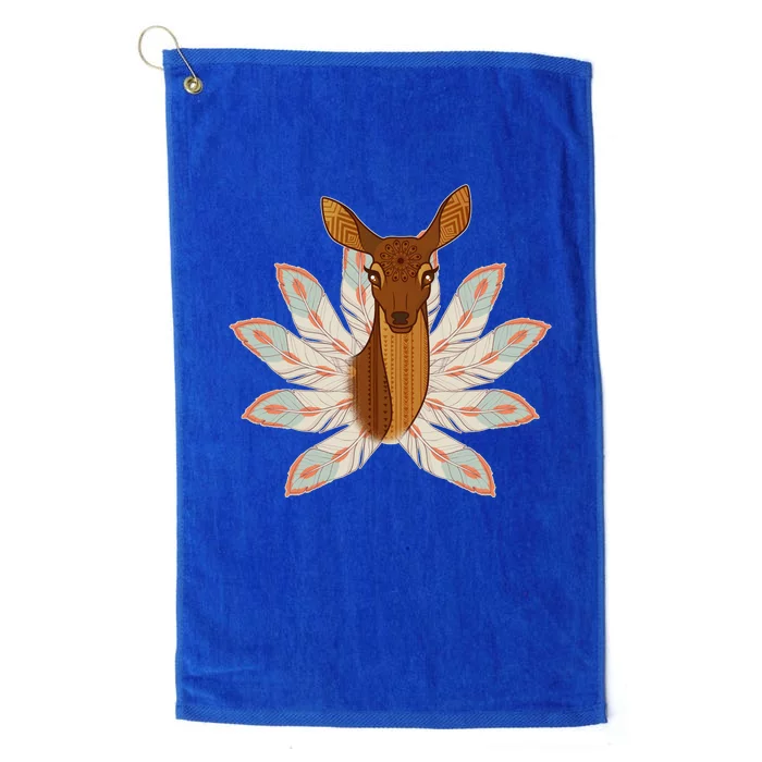 Native American Pattern Totem Deer Platinum Collection Golf Towel