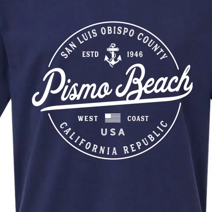 Nautical Anchor Pismo Beach California Travel Vacation Great Gift Sueded Cloud Jersey T-Shirt