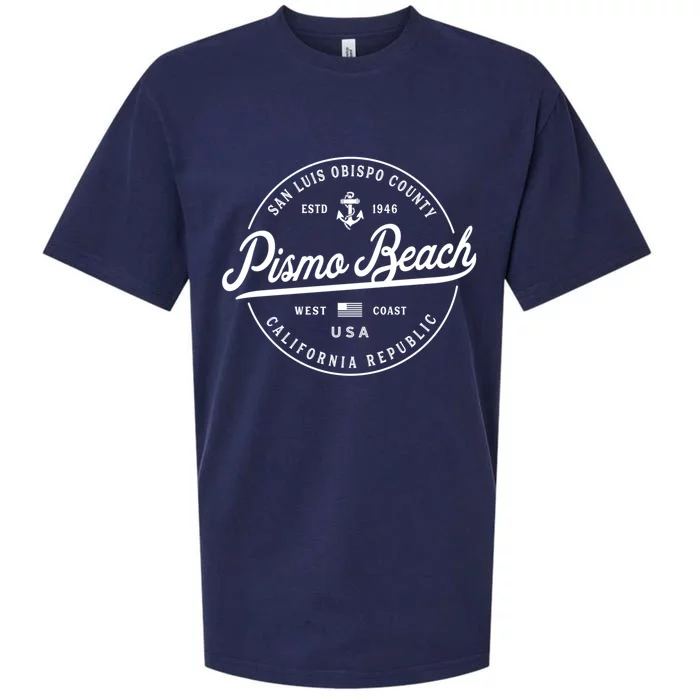 Nautical Anchor Pismo Beach California Travel Vacation Great Gift Sueded Cloud Jersey T-Shirt