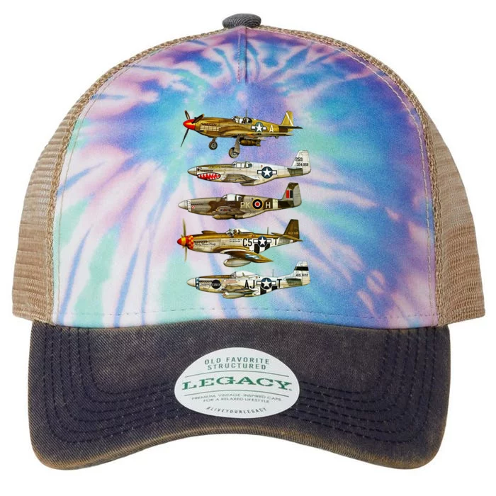 North American P51 Mustang WW2 Fighter Legacy Tie Dye Trucker Hat