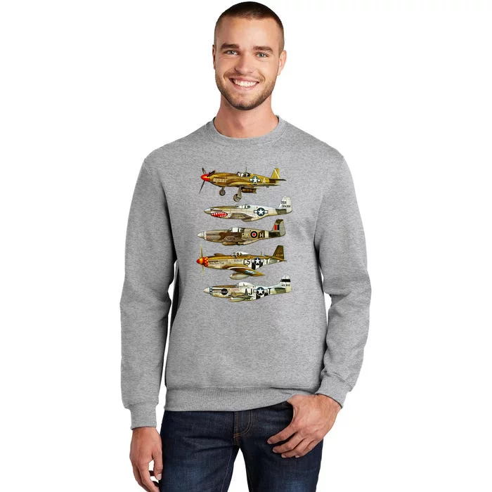 North American P51 Mustang WW2 Fighter Tall Sweatshirt