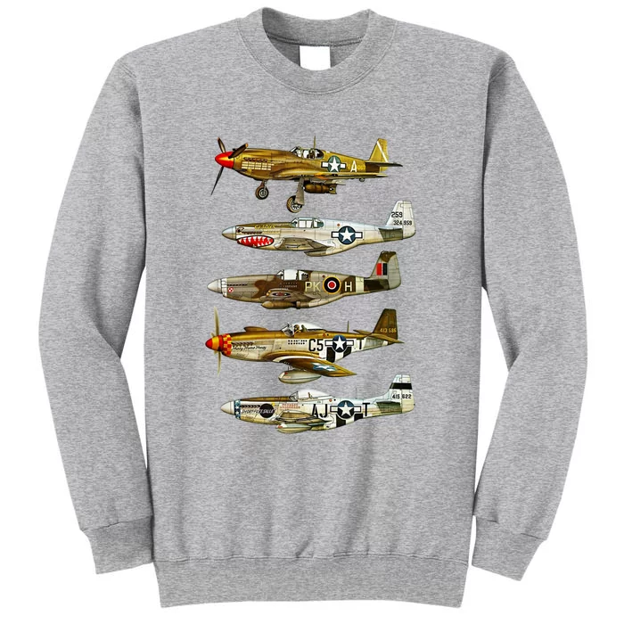 North American P51 Mustang WW2 Fighter Tall Sweatshirt