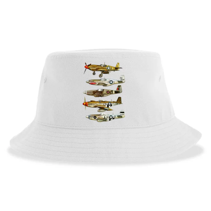 North American P51 Mustang WW2 Fighter Sustainable Bucket Hat