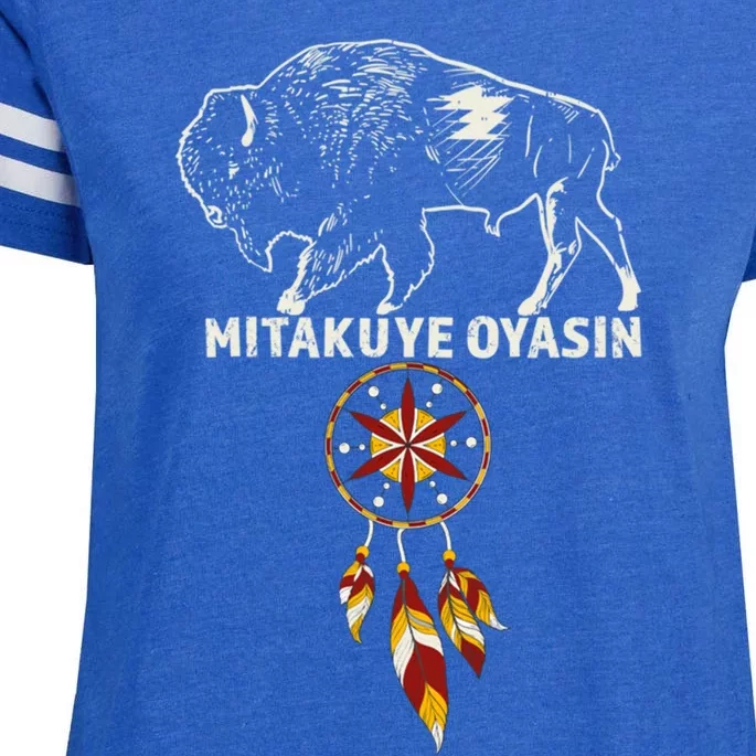 Native American Pride I Lakota Tribe Teton Sioux Nation Great Gift Enza Ladies Jersey Football T-Shirt