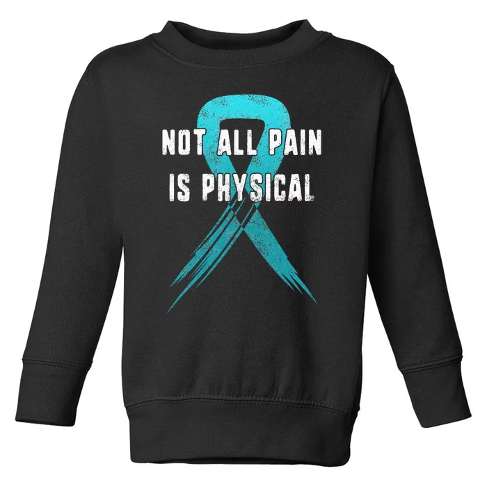 Not All Pain Is Physical PTSD Awareness Ribbon USA Flag Gift Toddler Sweatshirt