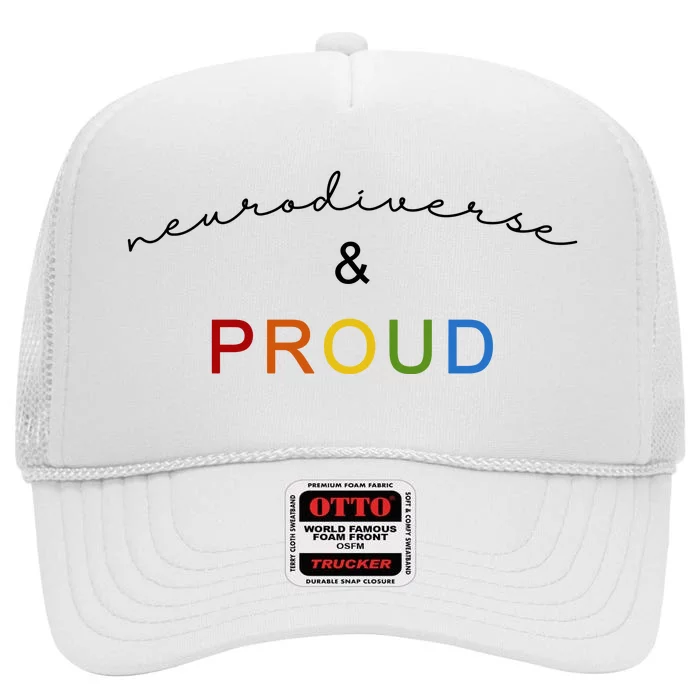 Neurodiverse And Proud High Crown Mesh Trucker Hat