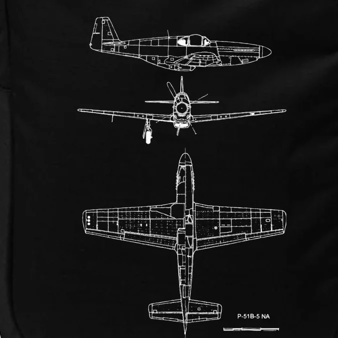 North American P51 Mustang Ww2 Fighter Blueprint Impact Tech Backpack