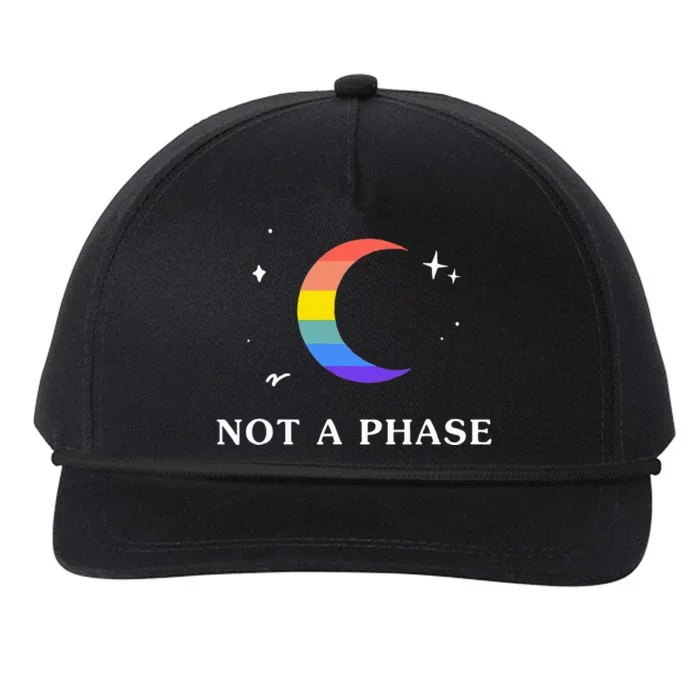 Not A Phase Gay Lesbian Lgbtq Pride Flag Moon Snapback Five-Panel Rope Hat