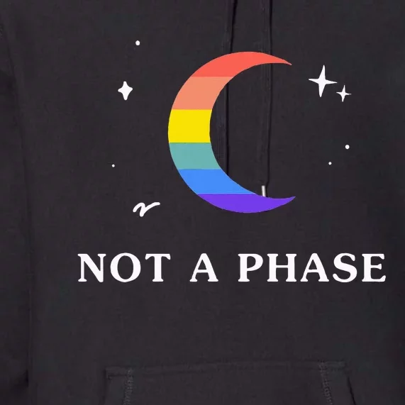 Not A Phase Gay Lesbian Lgbtq Pride Flag Moon Premium Hoodie