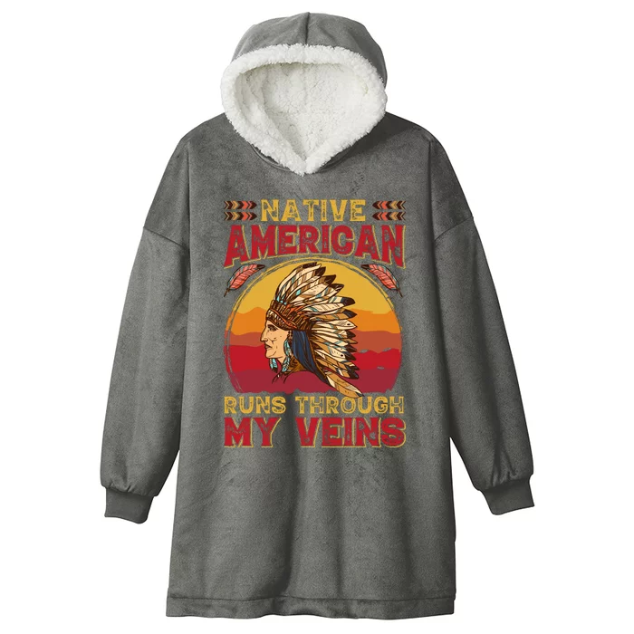 Native American Quote Native American Quote Retro Indian Hooded Wearable Blanket