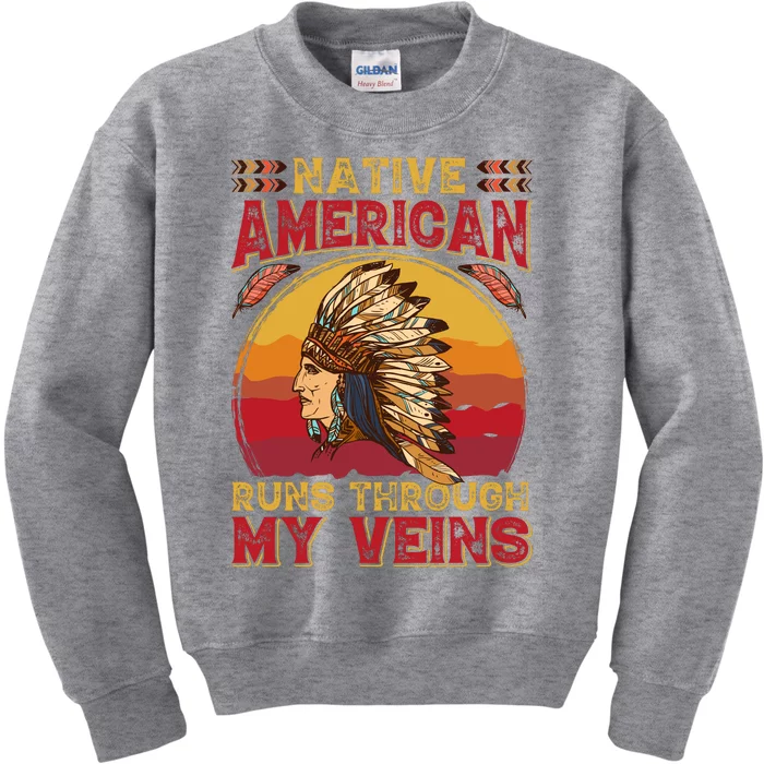 Native American Quote Native American Quote Retro Indian Kids Sweatshirt