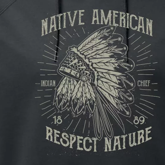 Native American Respect Nature Performance Fleece Hoodie