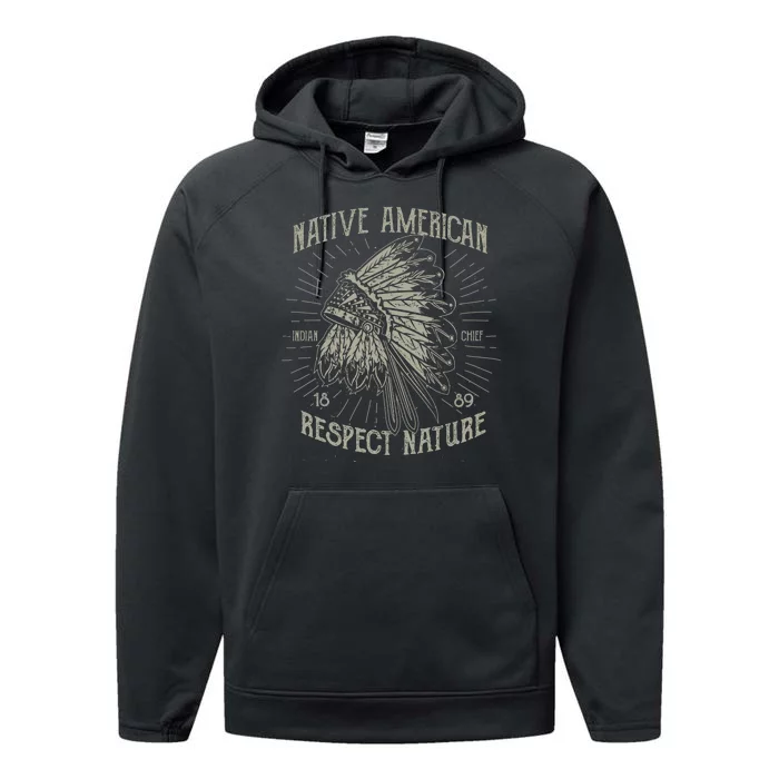 Native American Respect Nature Performance Fleece Hoodie