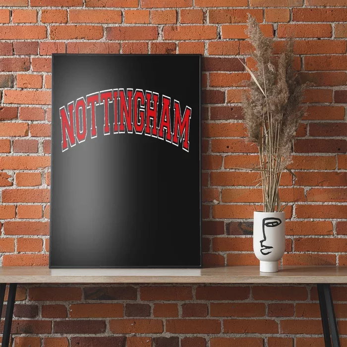 Nottingham Arched Red Text Poster