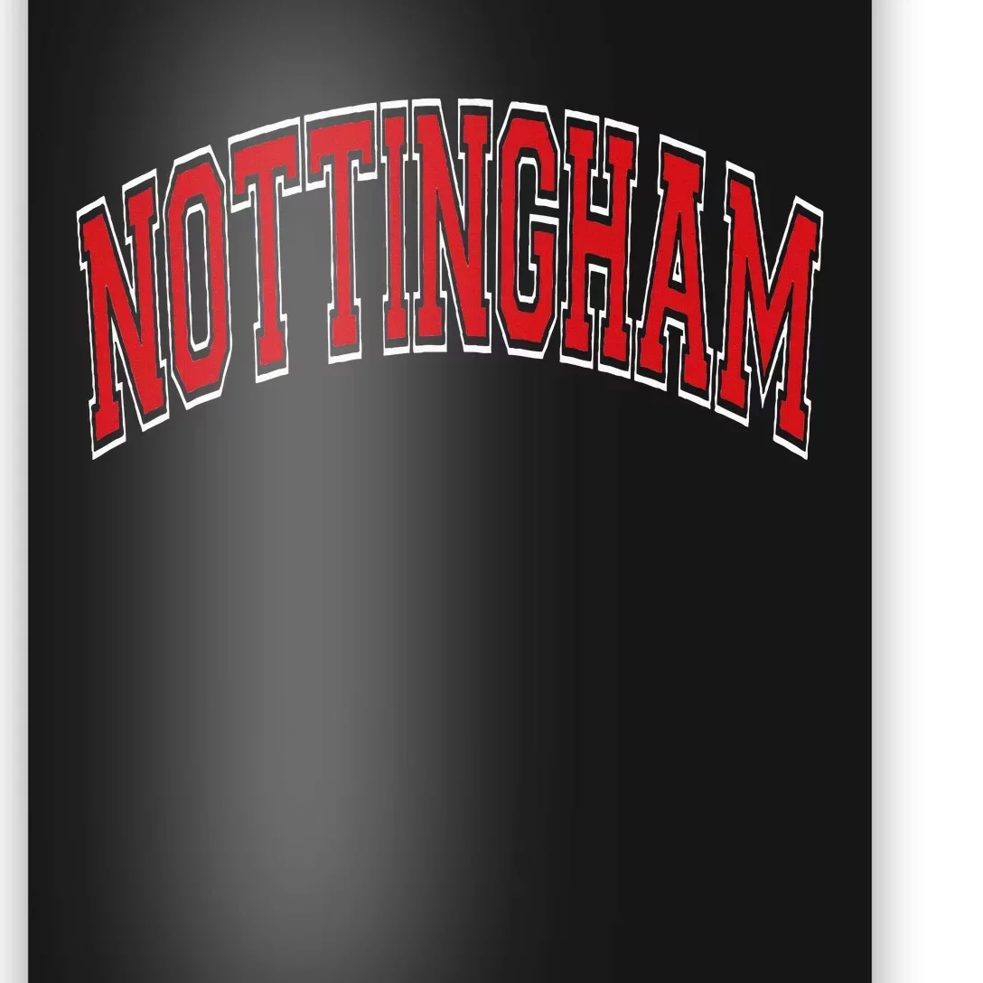 Nottingham Arched Red Text Poster