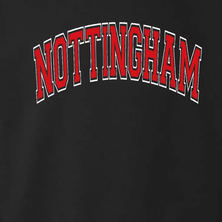 Nottingham Arched Red Text Toddler Hoodie