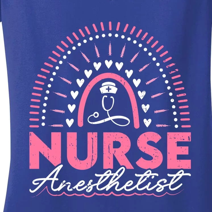 Nurse Anesthetist Rainbow Registered Nurse Gift Women's V-Neck T-Shirt