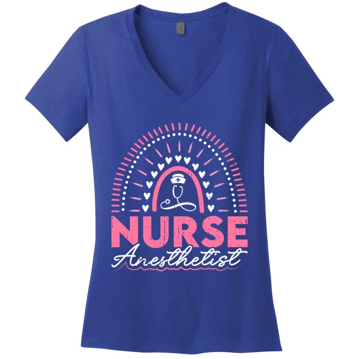 Nurse Anesthetist Rainbow Registered Nurse Gift Women's V-Neck T-Shirt