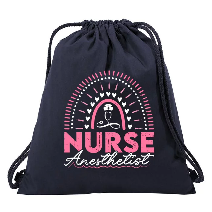 Nurse Anesthetist Rainbow Registered Nurse Gift Drawstring Bag