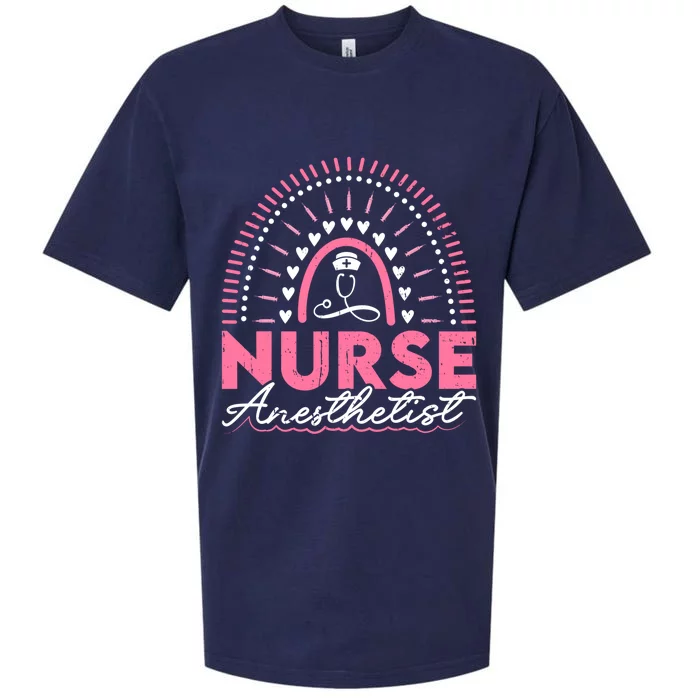 Nurse Anesthetist Rainbow Registered Nurse Gift Sueded Cloud Jersey T-Shirt