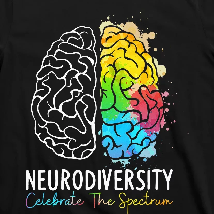 Neurodiversity - Autism Spectrum ASD ADHD Rainbow Brain T-Shirt